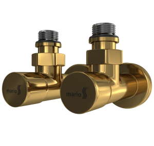 Крани кутові подовжені для рушникосушок G1/2″ золото