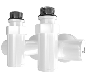 Краны угловые под ТЭН G1/2" комплект 2шт. белый глянец