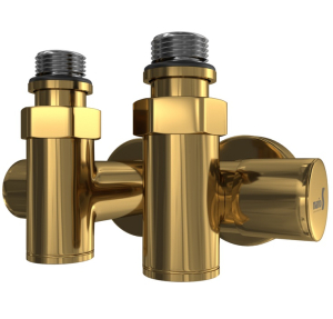 Крани кутові під ТЕН Маріо G1/2, комплект 2 шт. золото