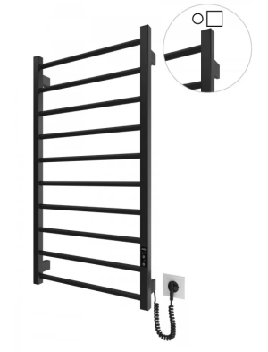 Электрический полотенцесушитель HF Leeds 970х530 TR K черный мат