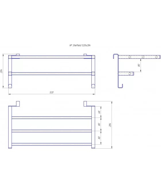 Полка для полотенец навесная HF Sheffield 520x284 white mat