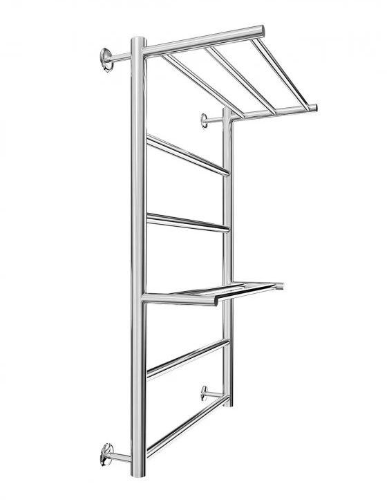 Водяной полотенцесушитель INOX Анкона 770х530/500 с полкой 