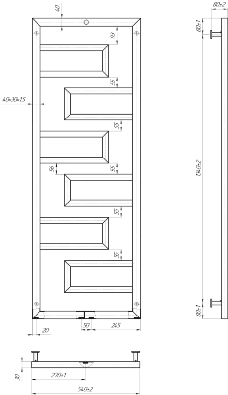 Водяна рушникосушарка INOX Талія 1500х540/50